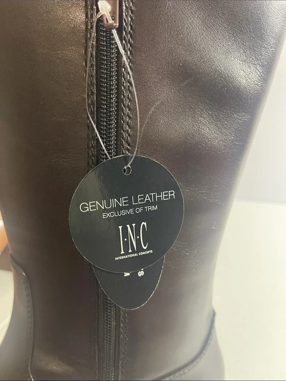 INC International Concepts Tall Over-the-Knee Leather Boots - Dark Brown